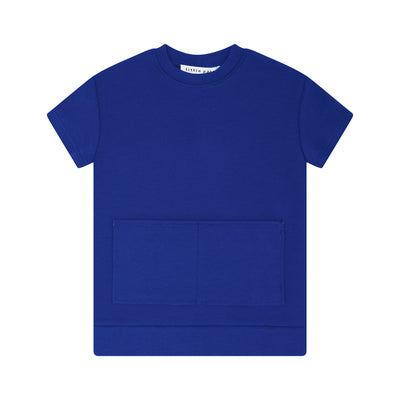 Royal blue pocket shirt set by Little Parni