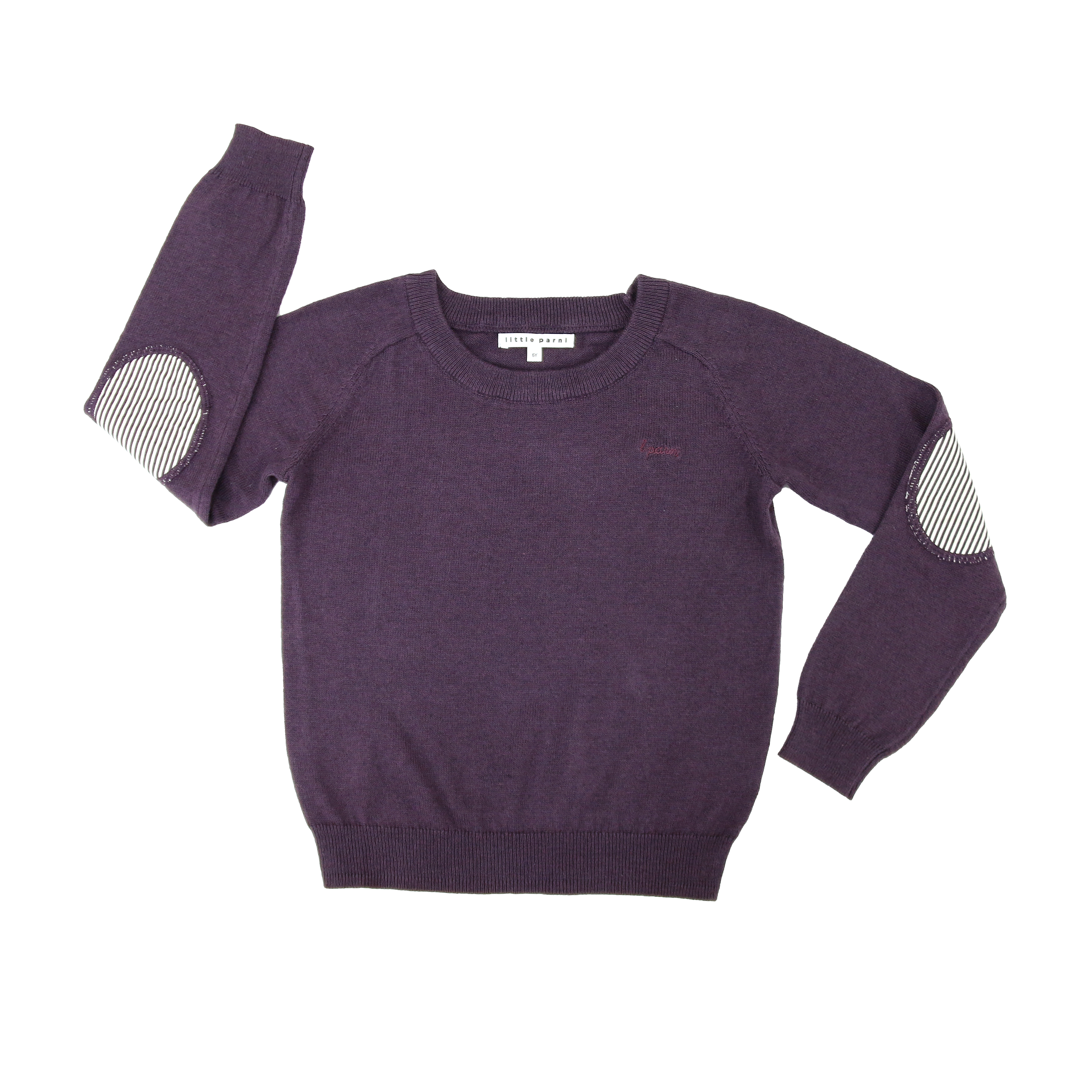 Elbow patch plum sweater by Little Parni