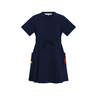 Pocket navy dress by Little Parni