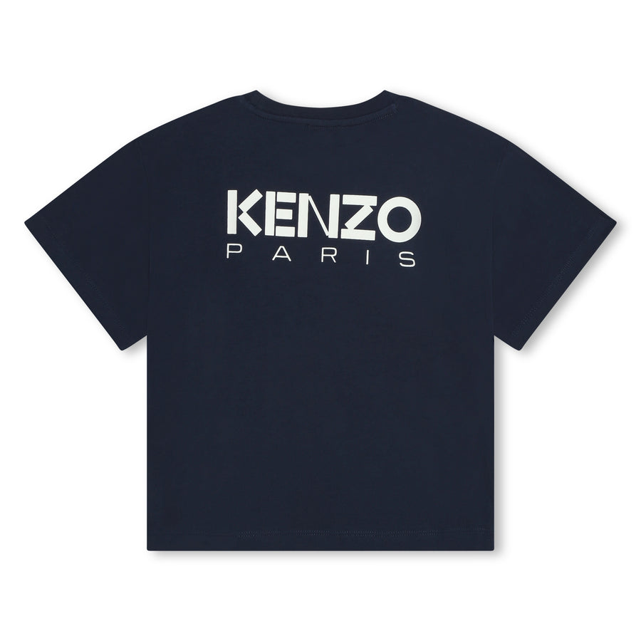 Red flower navy tee by Kenzo