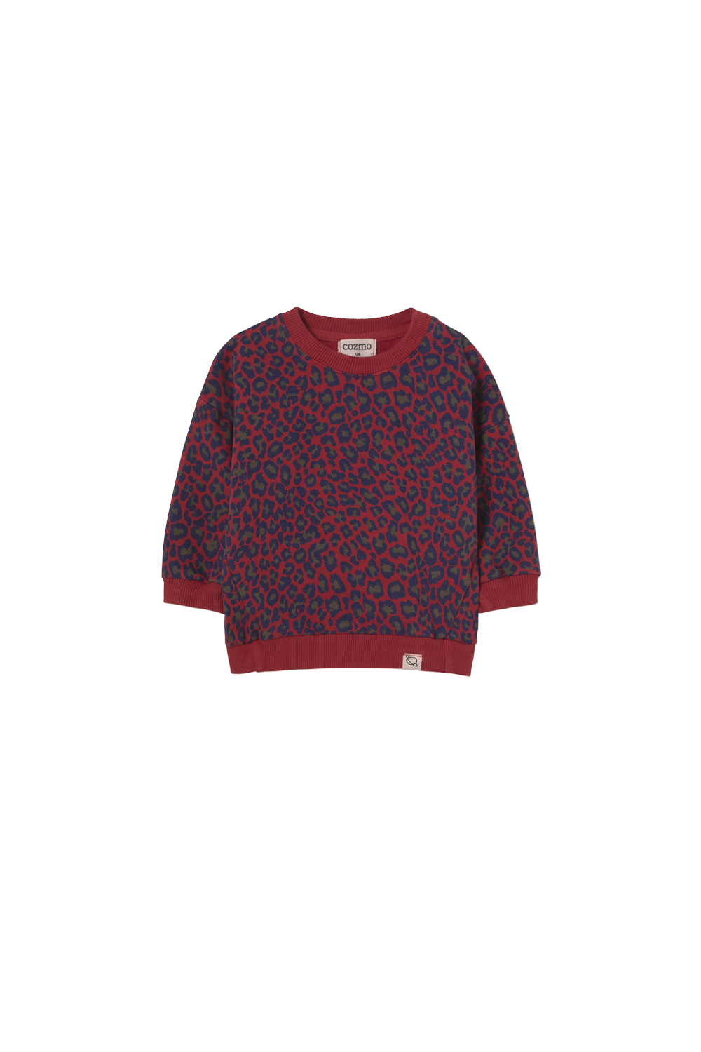Cozmo Red velvet animal print sweatshirt set