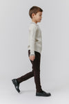 Stripe collar oatmeal sweater by Kipp