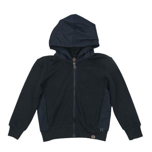 Navy textured zip up hoodie by Colmar