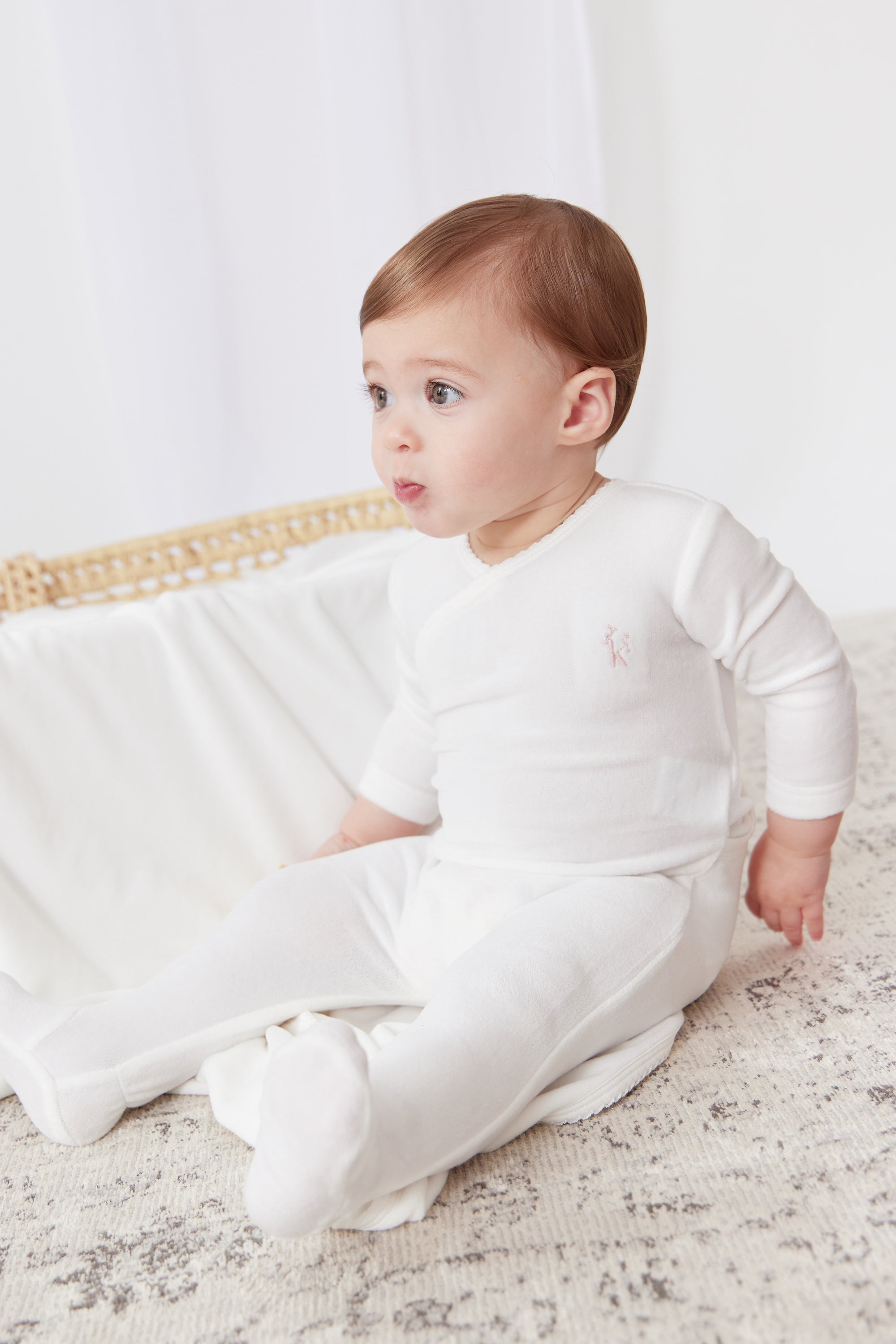 Kipp Bib Romper and Bonnet - Pink