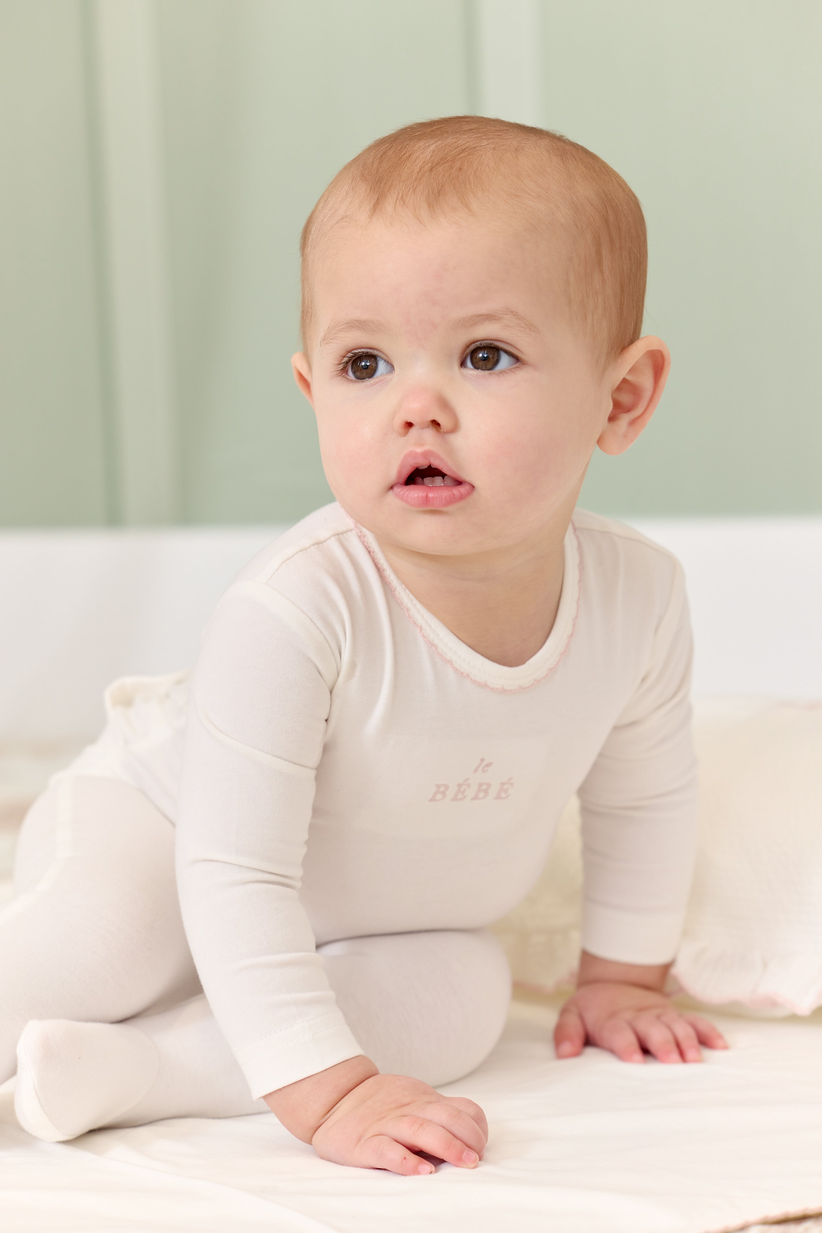 Le bebe pink footie + bonnet by Kipp Baby