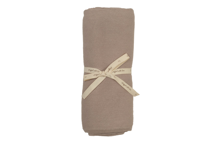 Dot accent taupe blanket by Bee & Dee