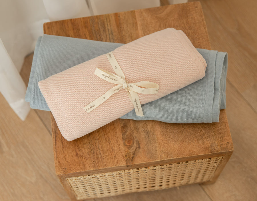 Dot accent blush pink blanket by Bee & Dee