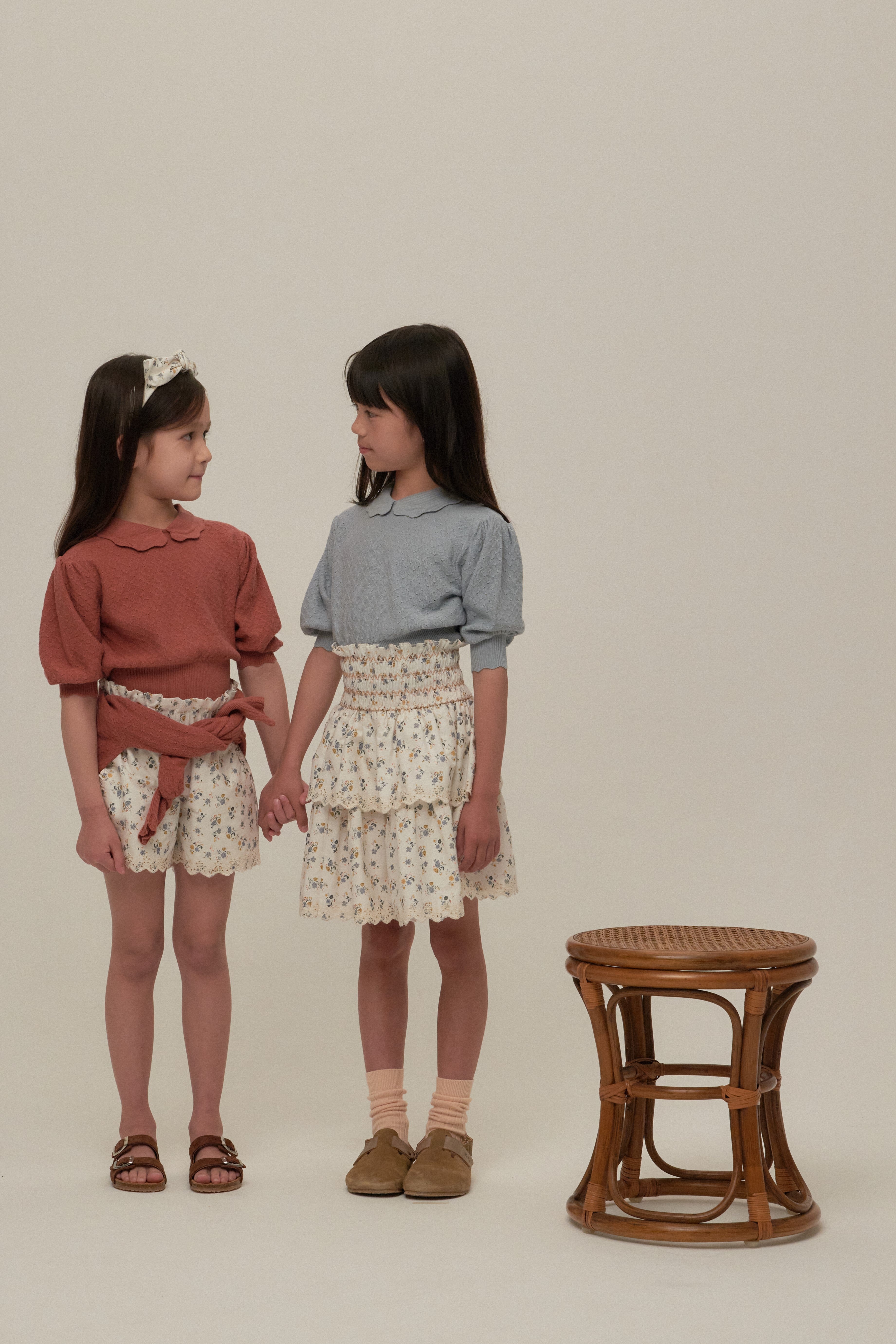 Akiko blue flower skirt by C'era Una Volta