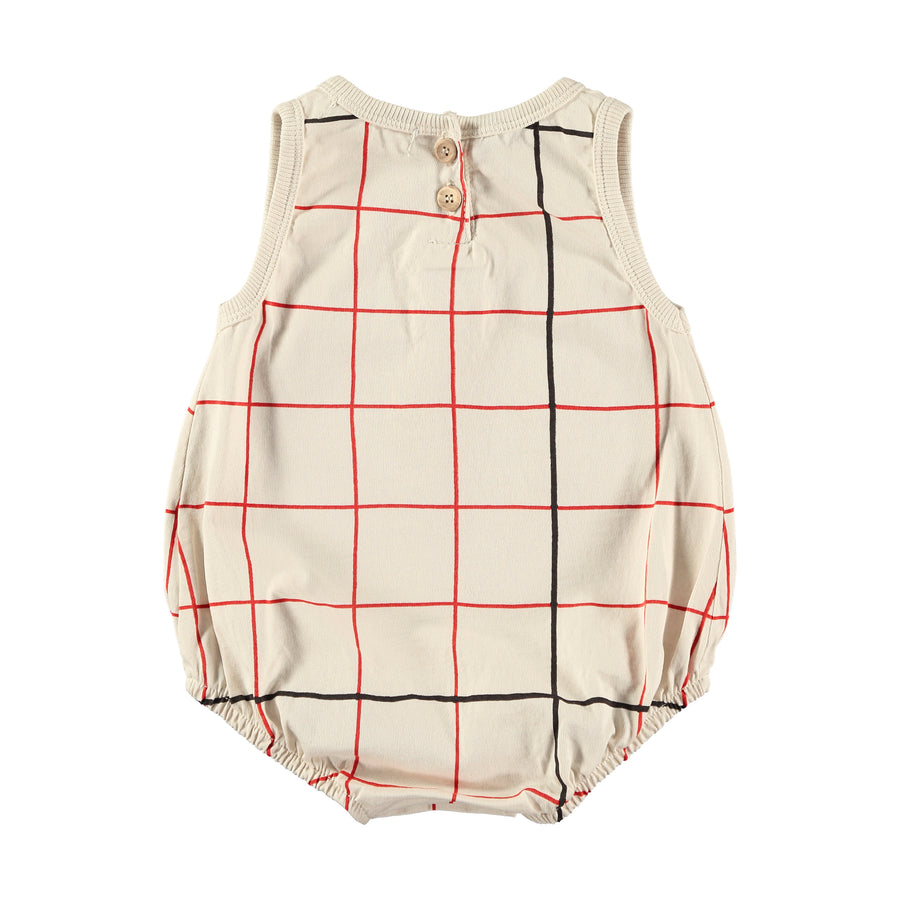 Grid red romper by Babyclic