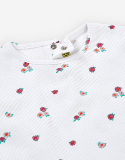Printed flower tee by Losan