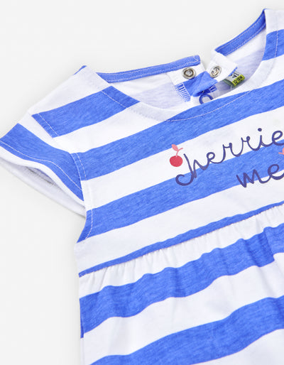 Cherries me stripe dress by Losan