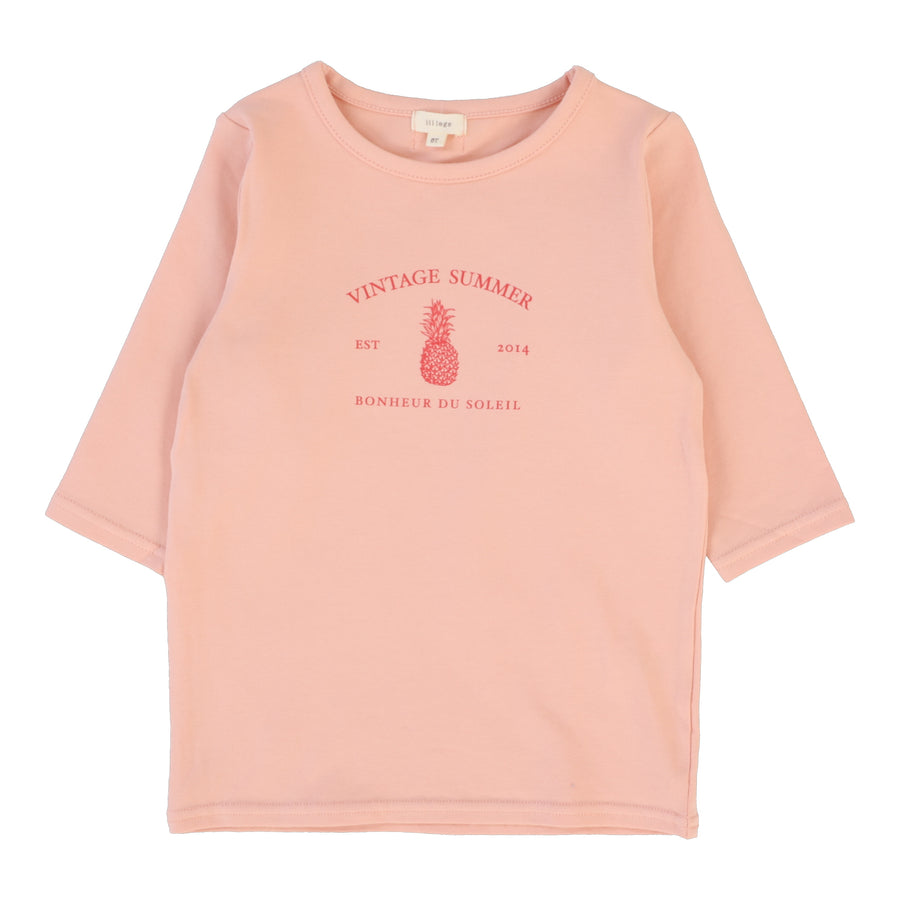 Coral print 3 quarter sleeve tee by Lil Leggs
