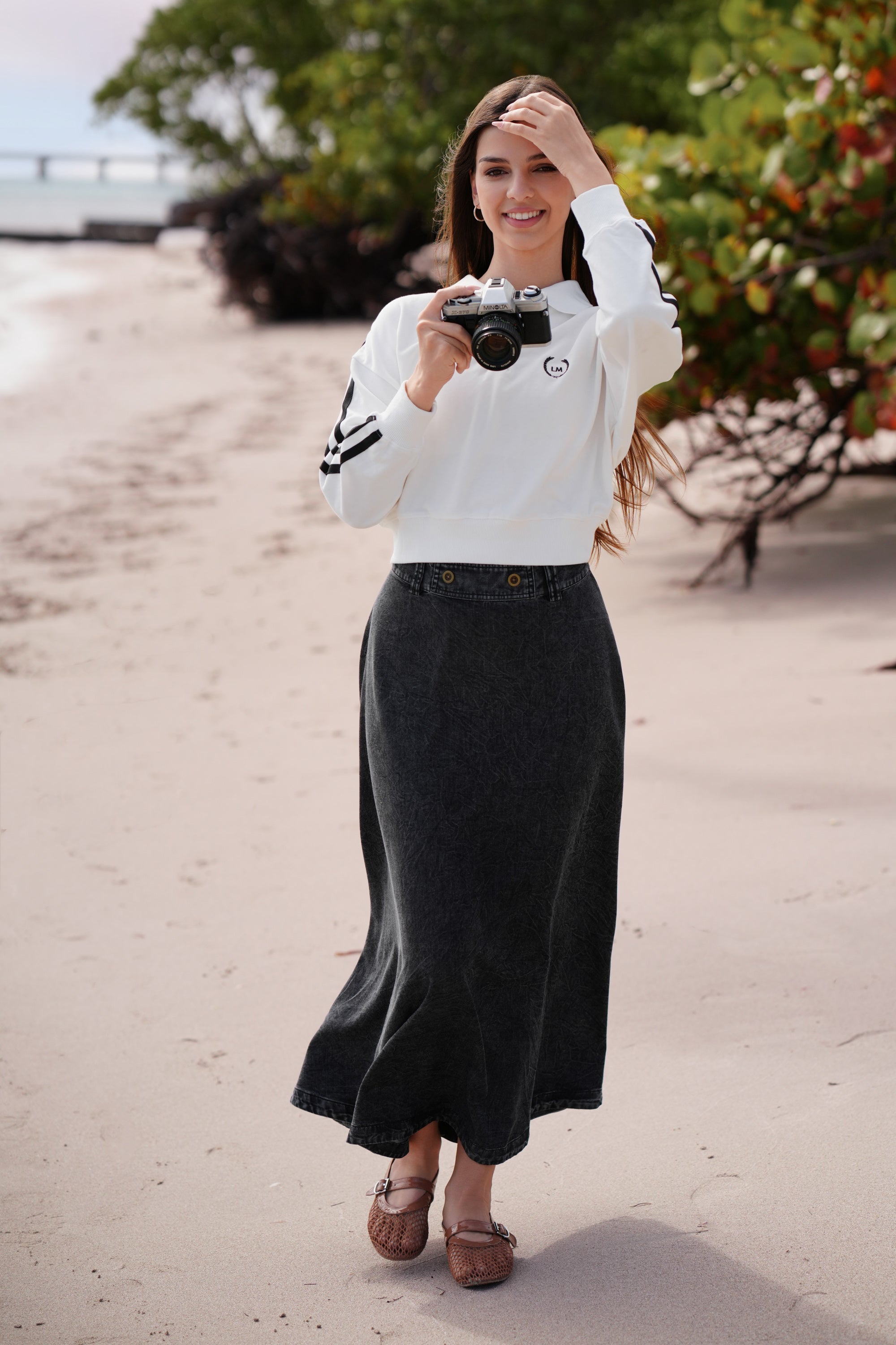 Amy black denim skirt by Luna Mae– Flying Colors