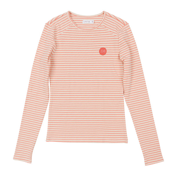 Luna Mae Ella pink oat stripe tee - Flying Colors