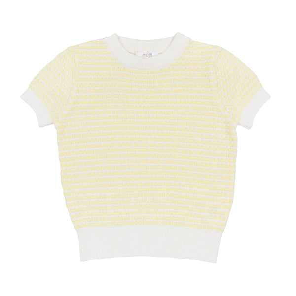 Motu Saul Pale Yellow Short Sleeve Sweater - Flying Colors