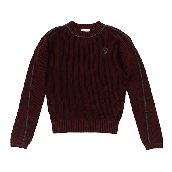 Motu Rex wine piped sweater