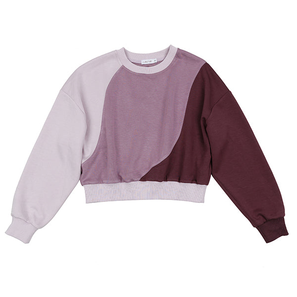 Luna Mae Thea mixed plum wave sweatshirt