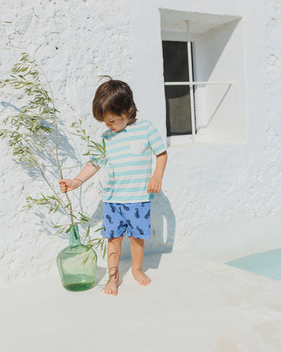 Pool green stripes t-shirt by Buho