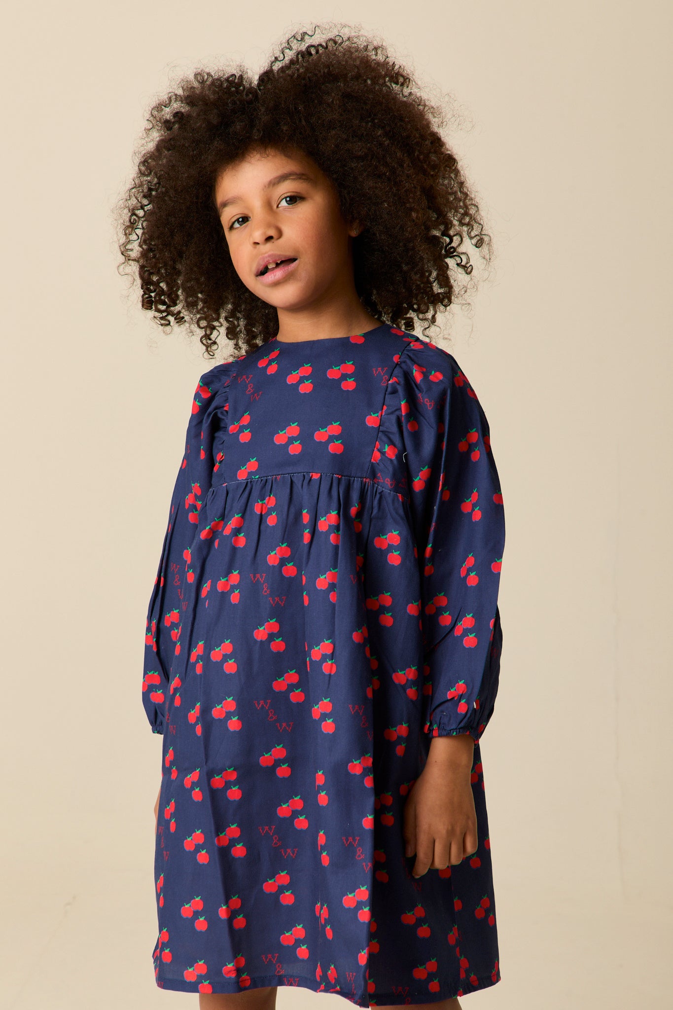 Wander & Wonder Harriet navy apple dress