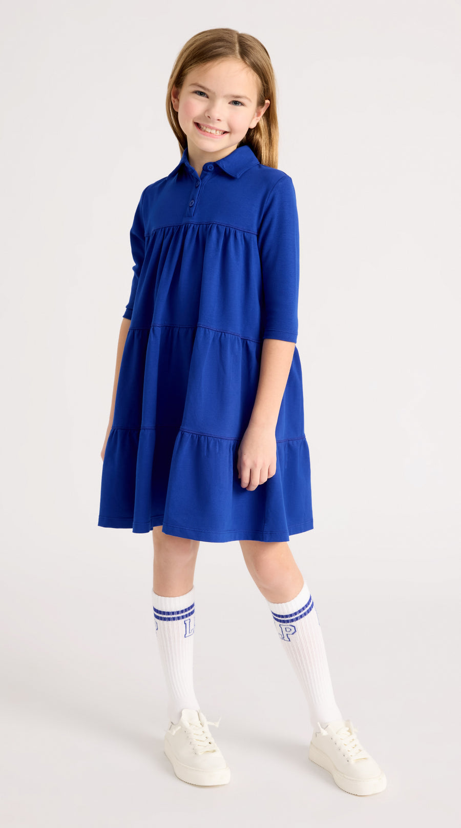 Royal blue tiered dress by Little Parni