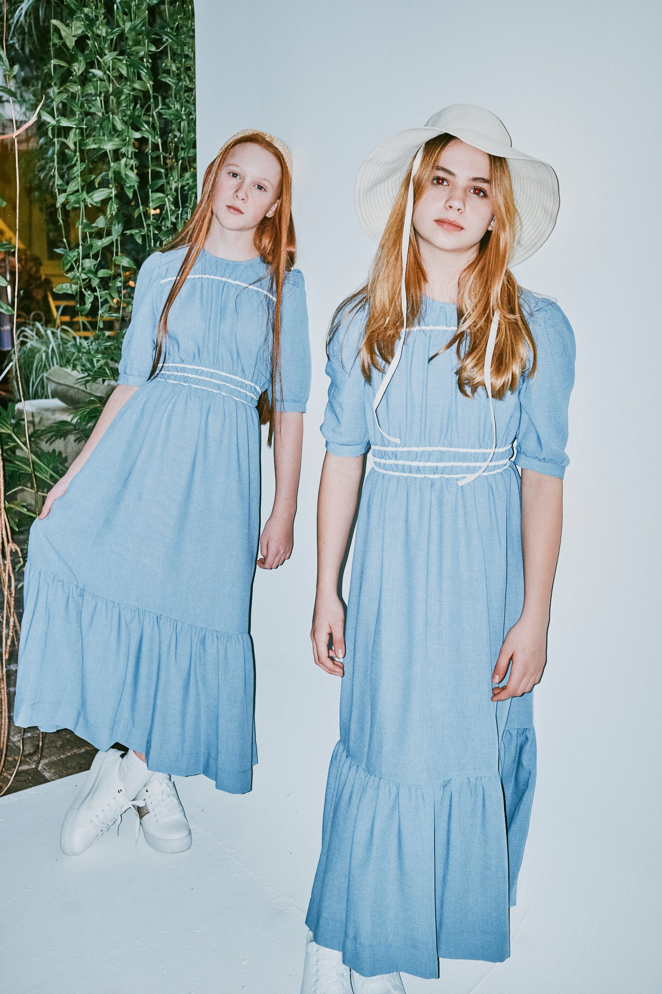 Tiered dress w/trimming by Tea