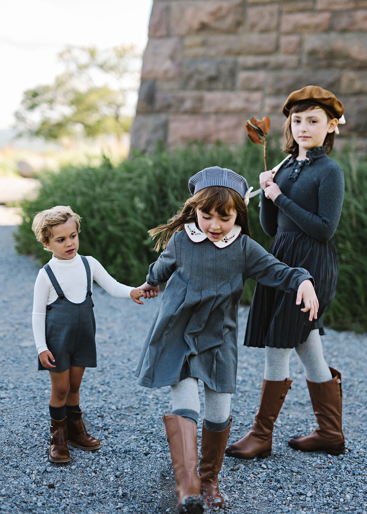Collar pleated grey dress by Lil Leggs Flying Colors