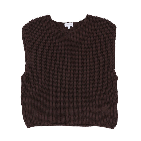 Luna Mae Elle chocolate chunky knit vest