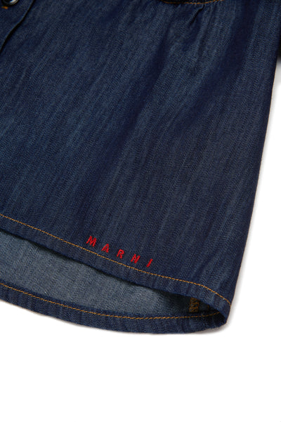 Jeweled collar denim shirt by Marni