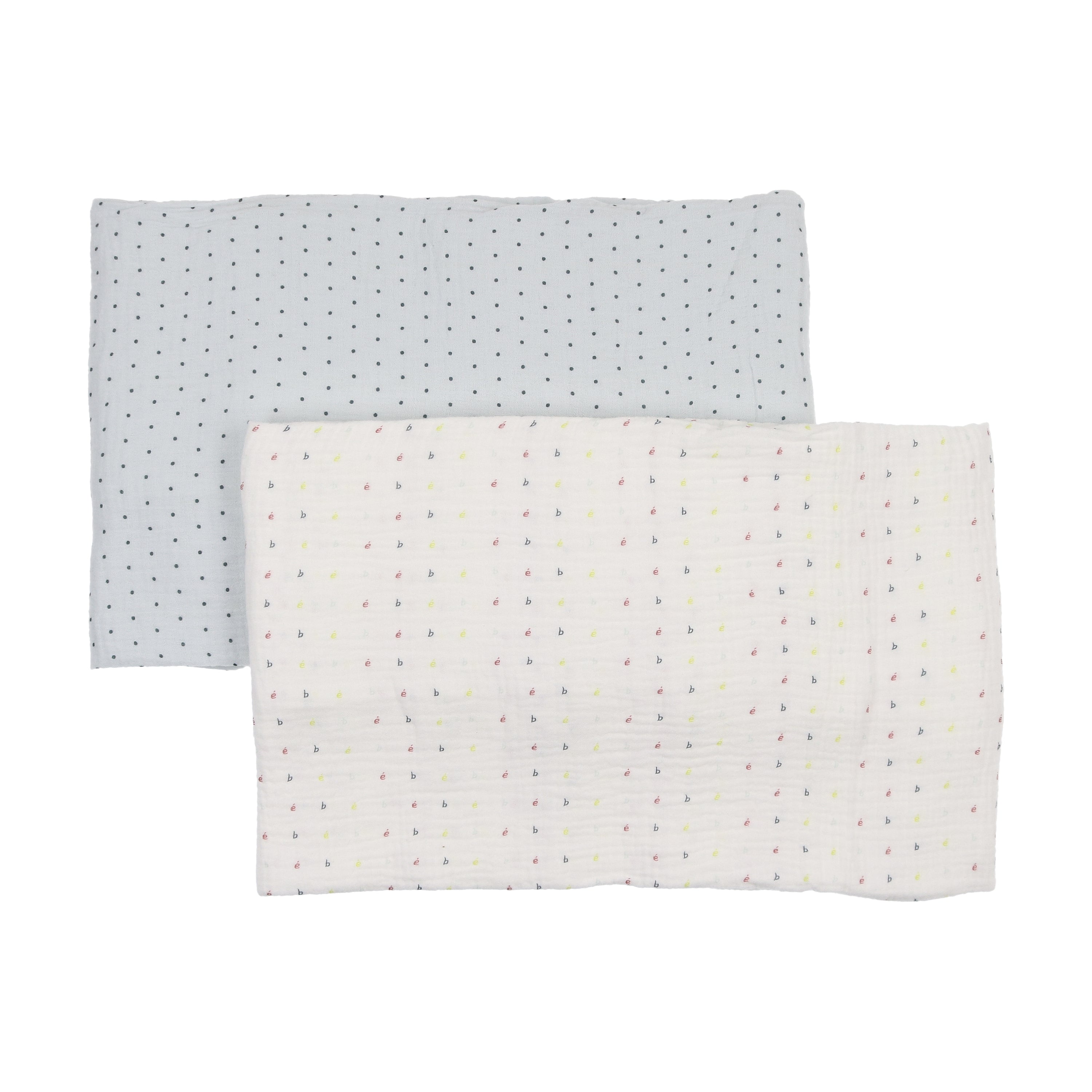 Bebe print blue swaddle set by Mema Knits