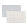 Bebe print blue swaddle set by Mema Knits