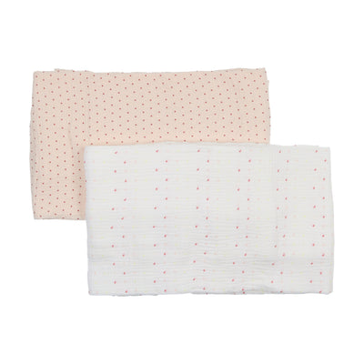 Bebe print pink swaddle set by Mema Knits
