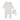Mema Knits Heart embroidered velour footie + bonnet