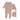 Mema Knits Embroidered edge pink sweater footie + bonnet