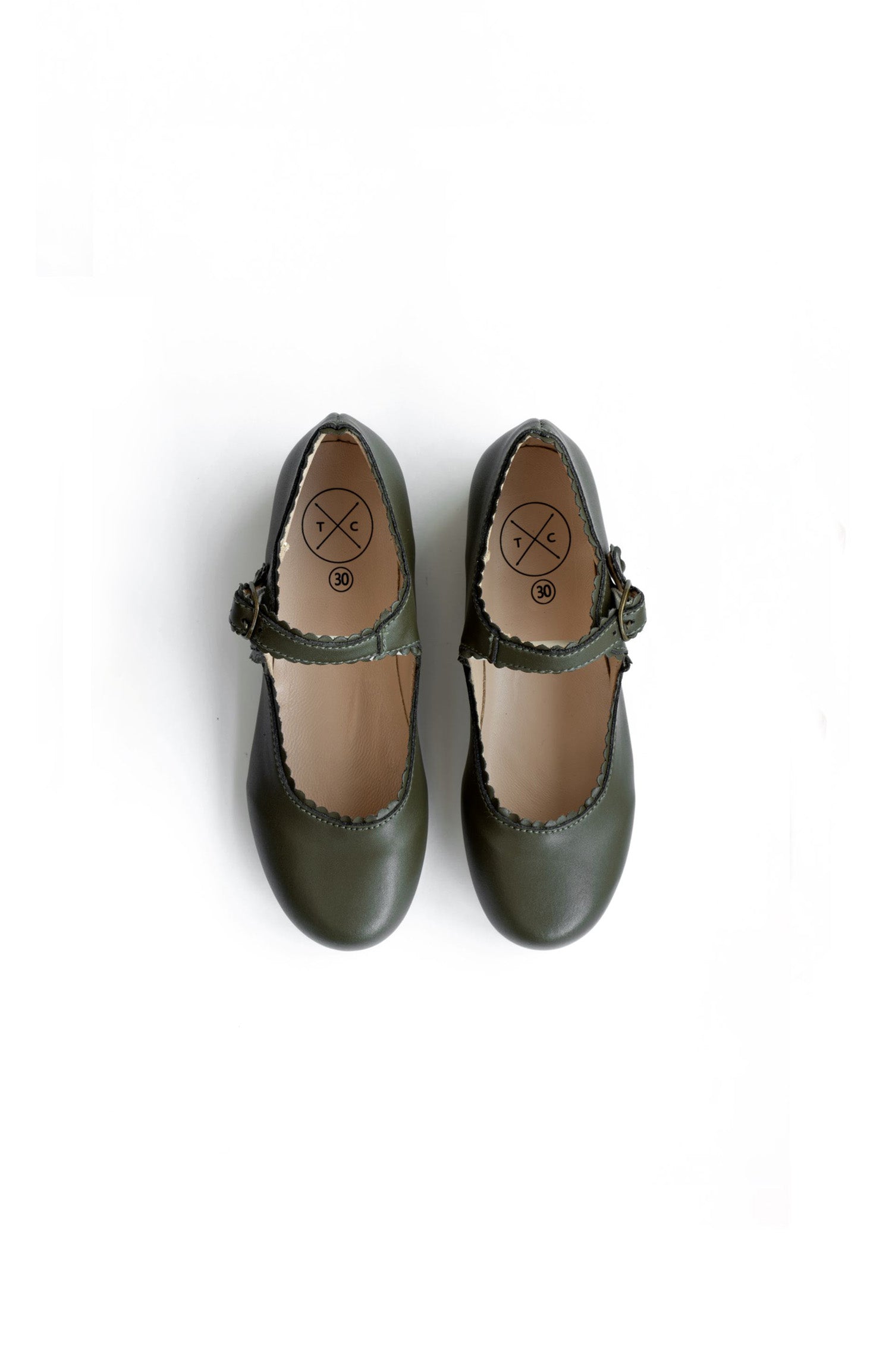 Moss Mary Janes by Tannery & Co