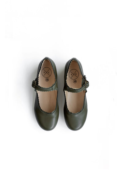 Moss Mary Janes by Tannery & Co