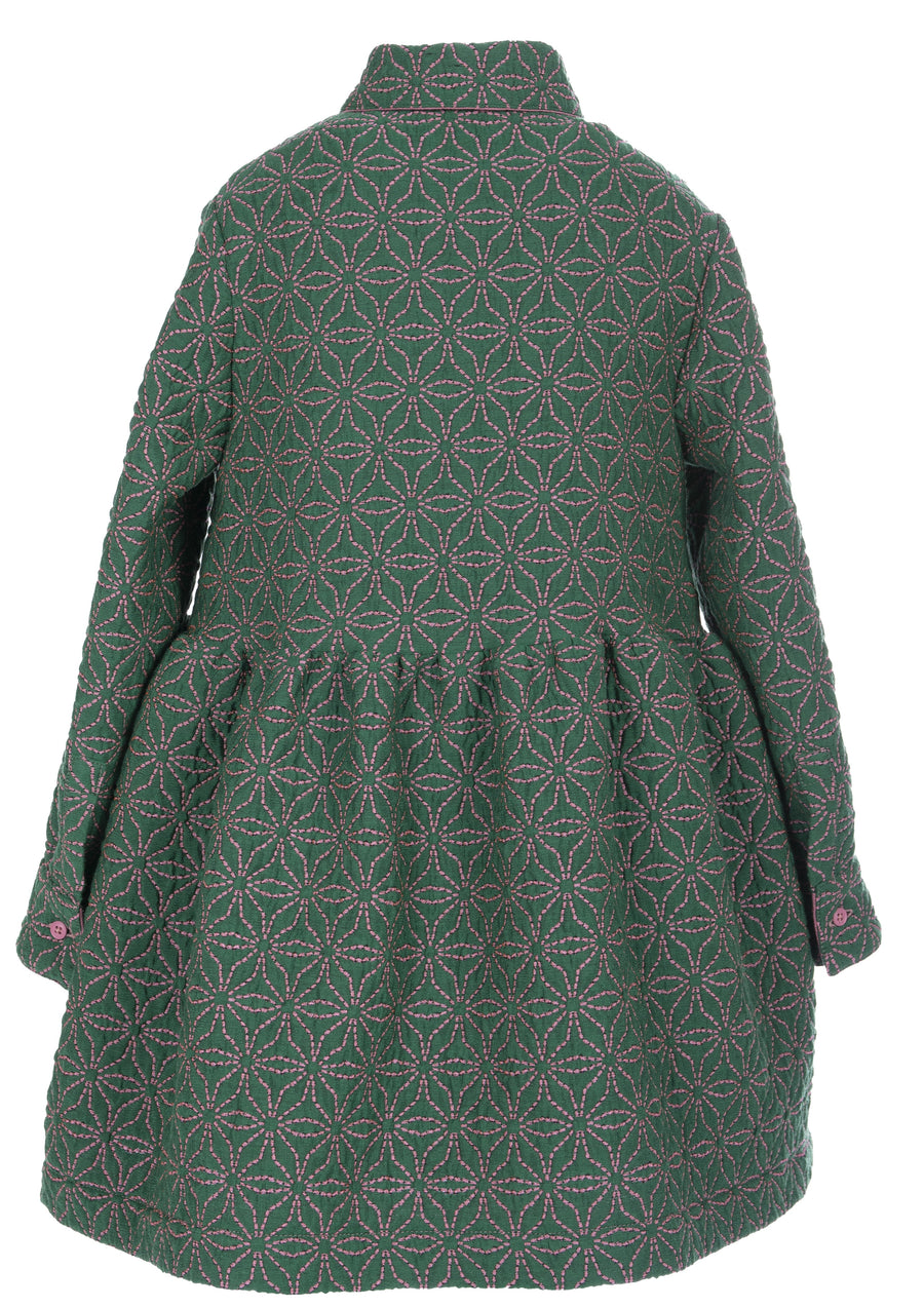Pink bow green dress by Mimisol