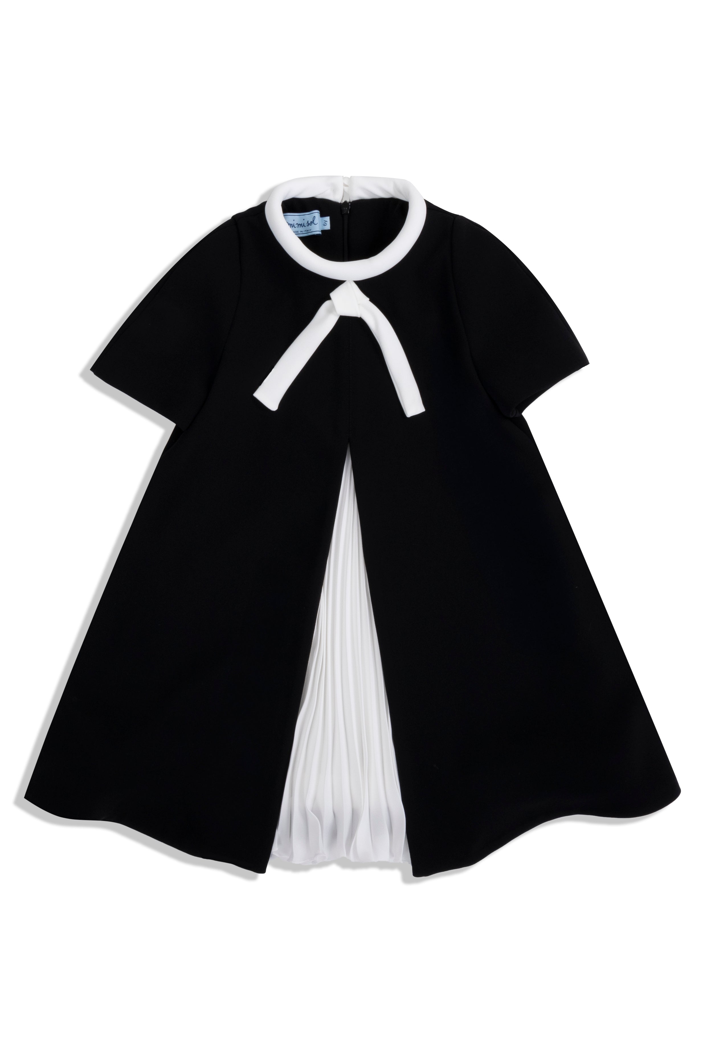 Mimisol Pleated detail black dress