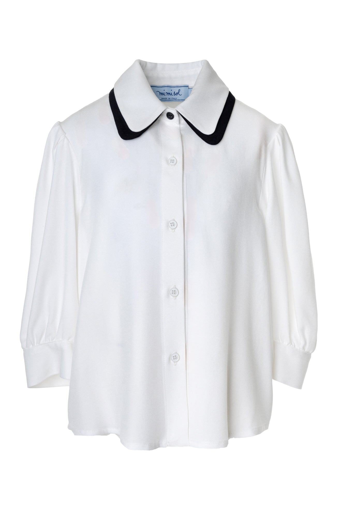 Mimisol Bicolor twill white shirt