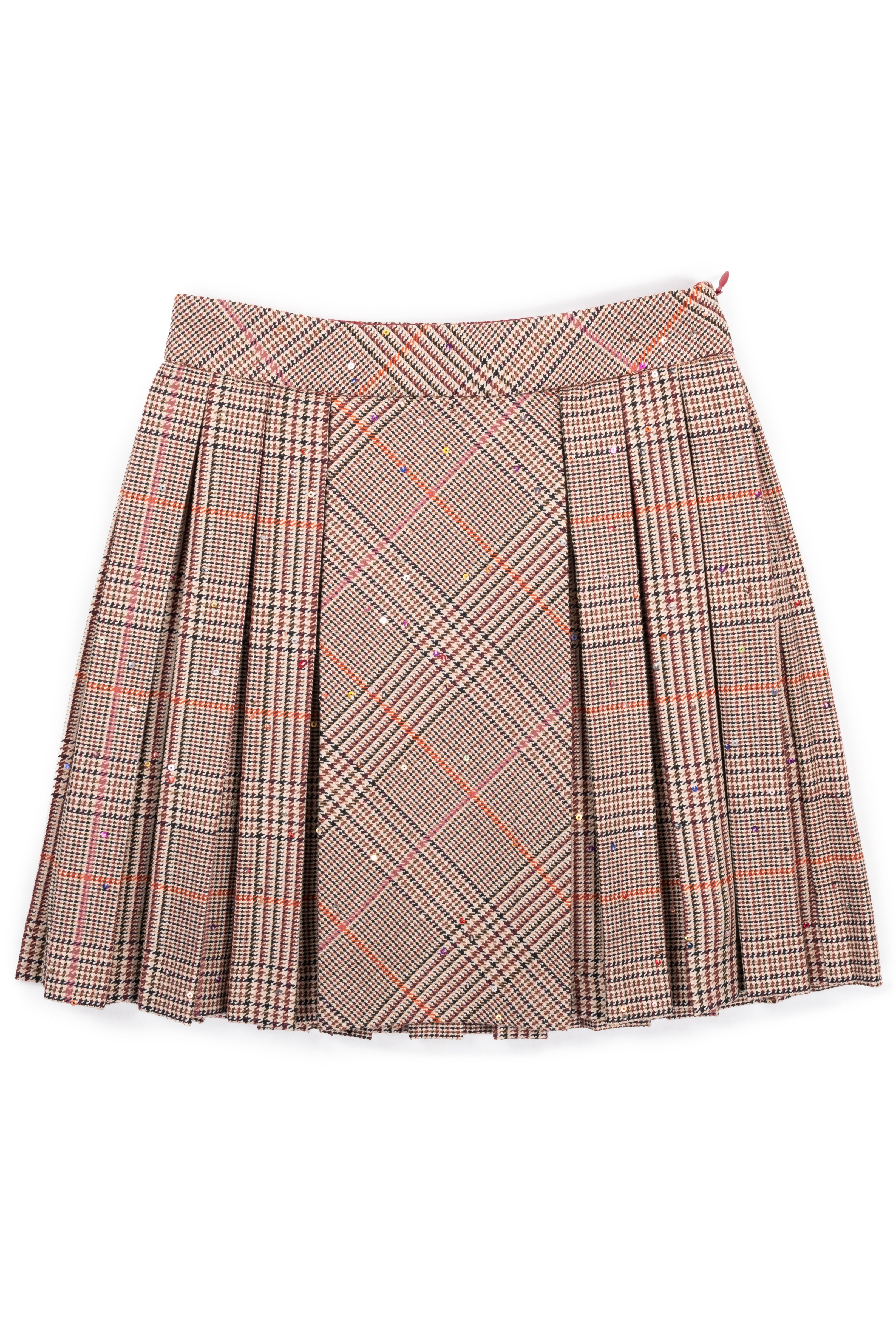 Mimisol Pleated prince brown skirt