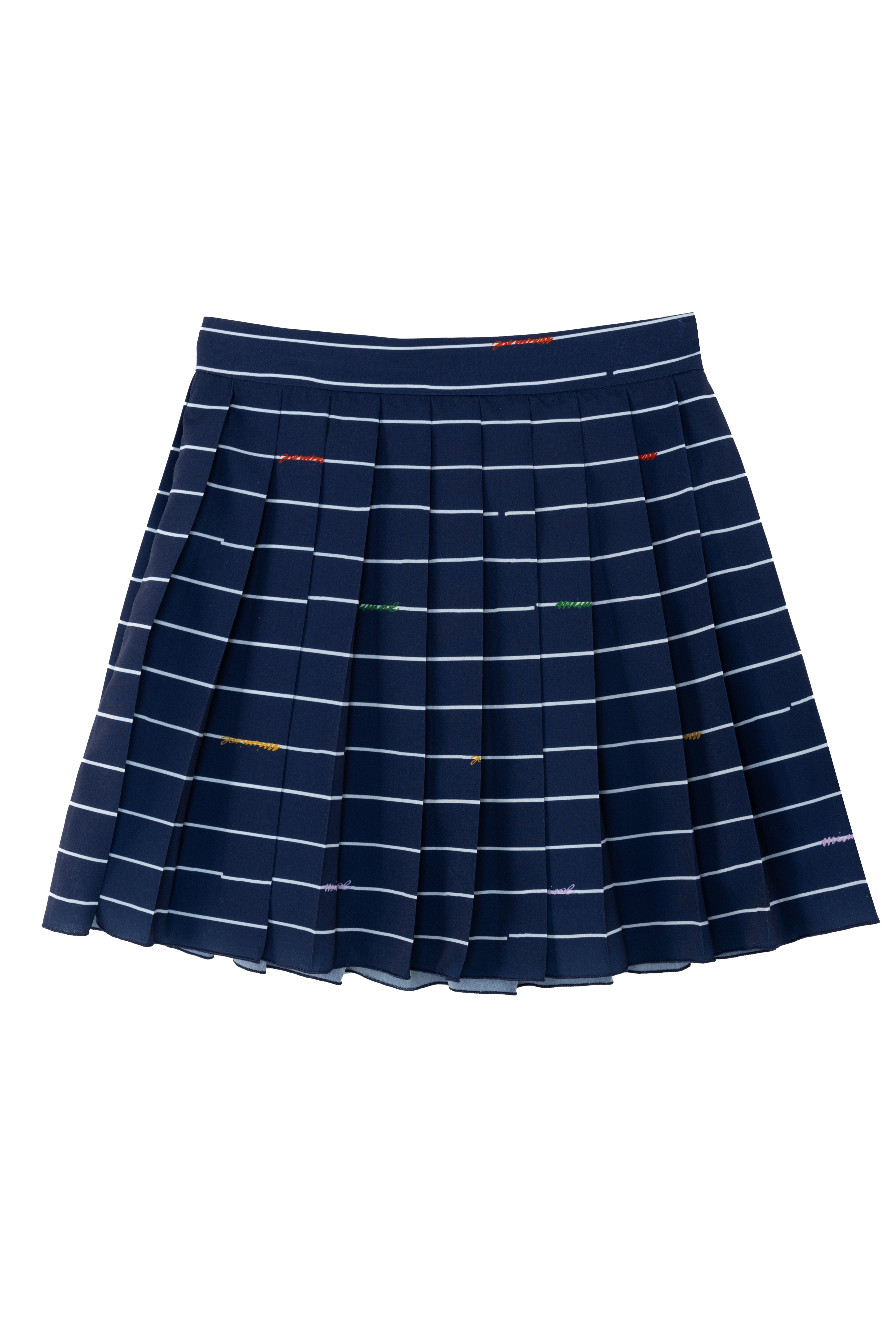 Mimisol Pinstriped pleated blue skirt