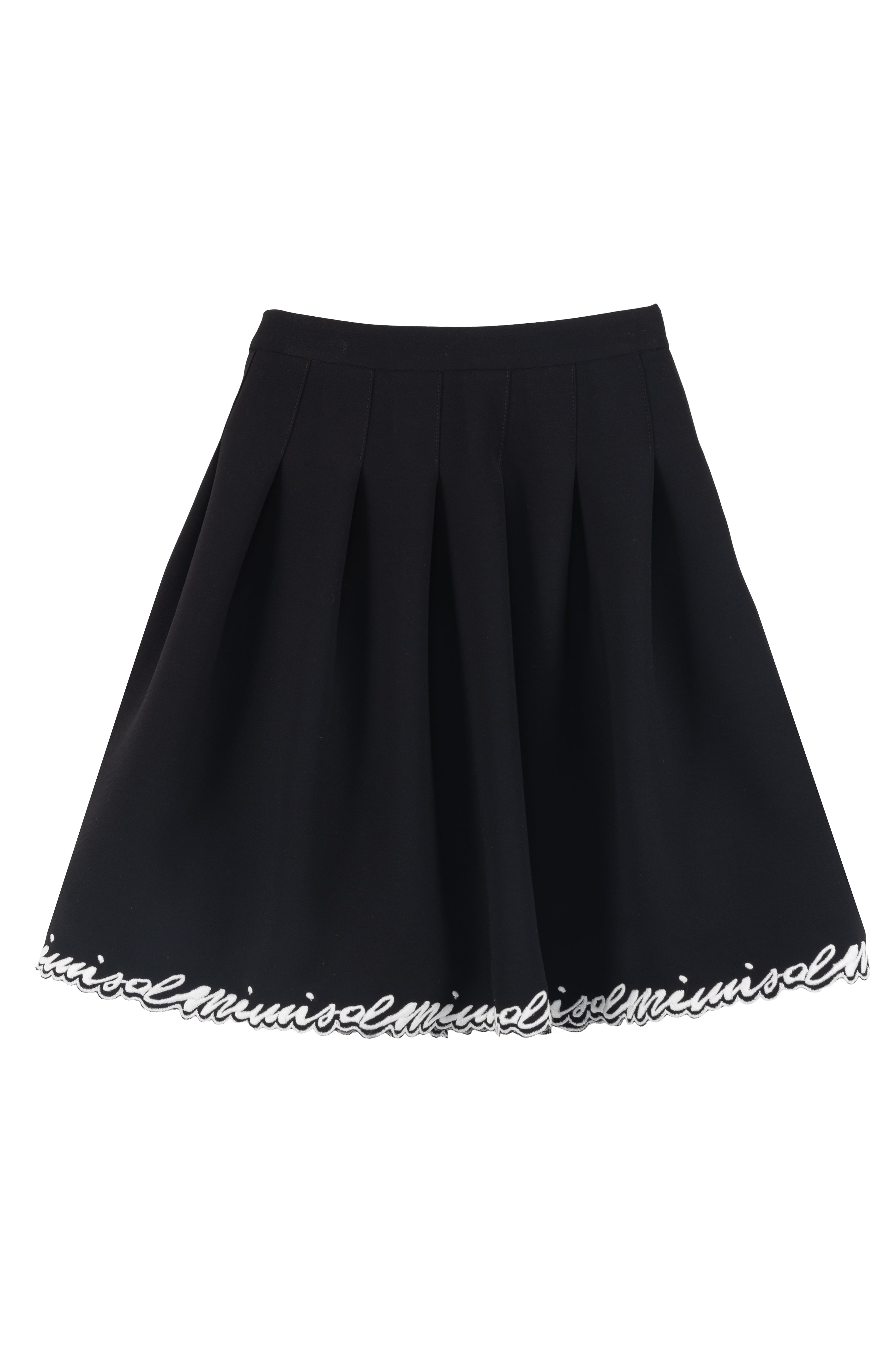 Mimisol Embroidered logo black skirt