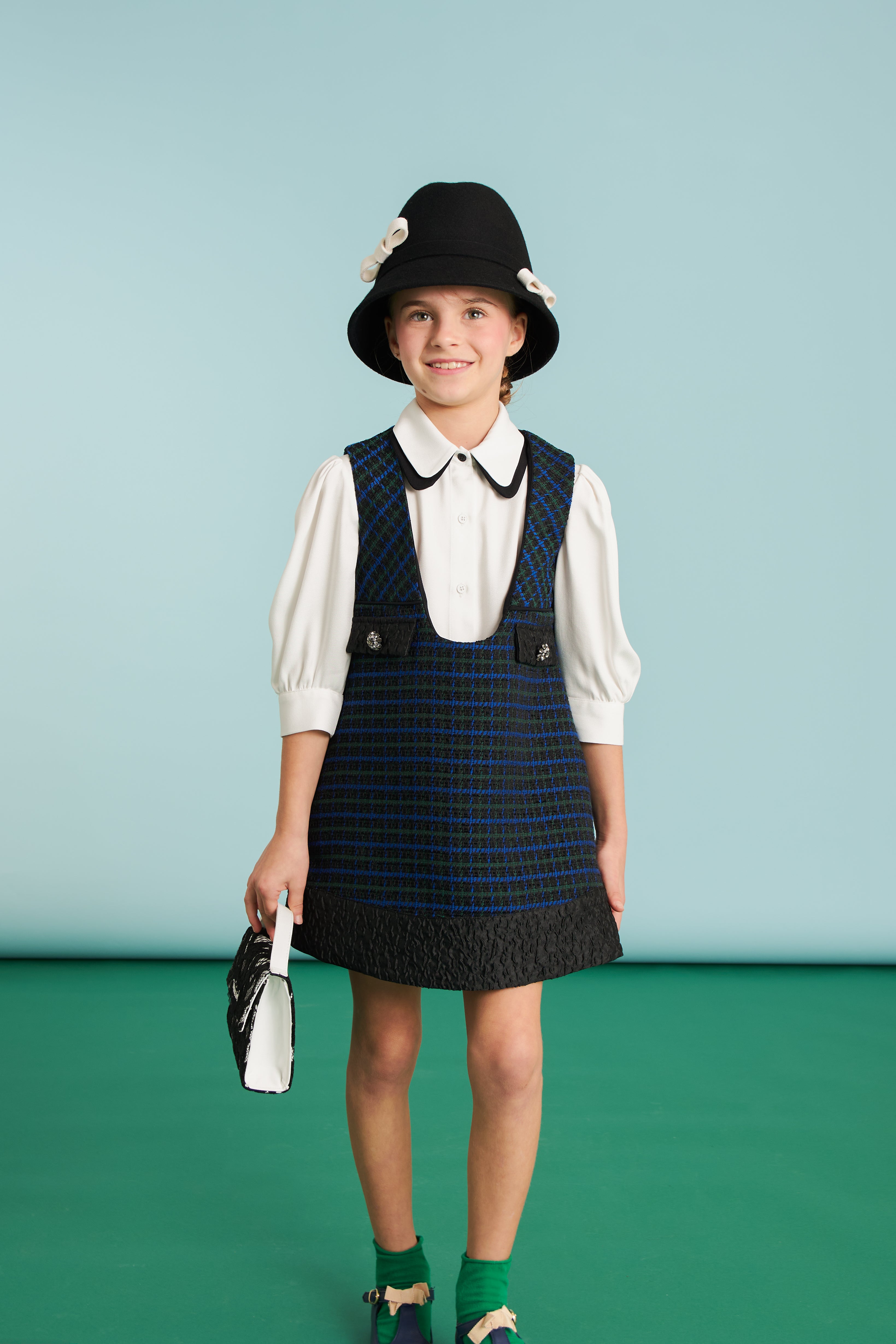 Mimisol Bicolor twill white shirt