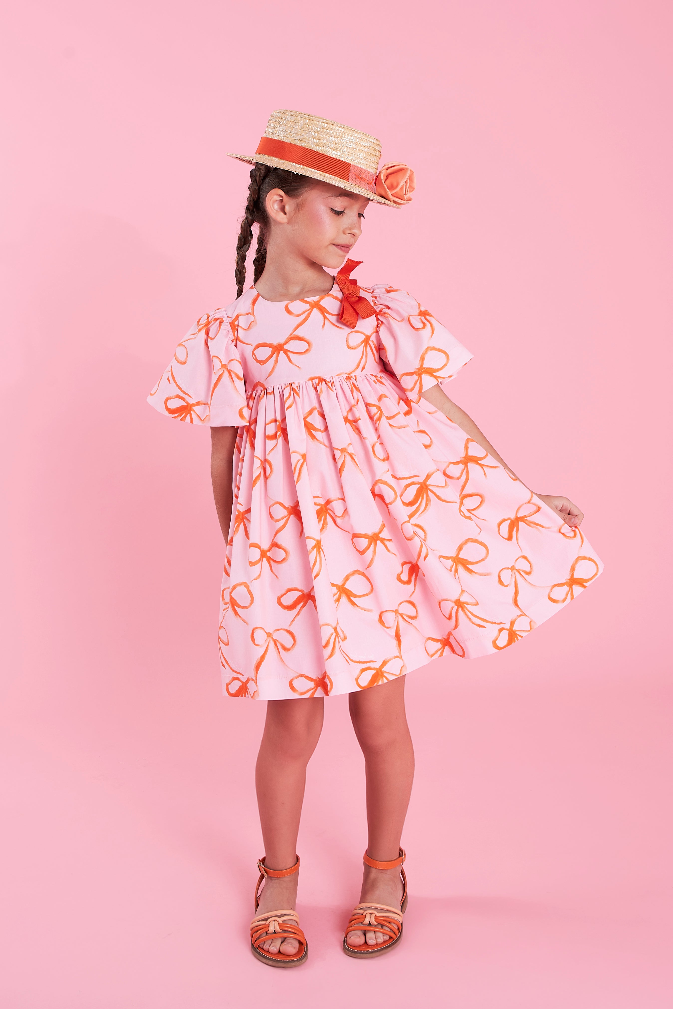Morley Bow on chest pink dress Flying Colors Morley Bow on chest pink dress Flying Colors