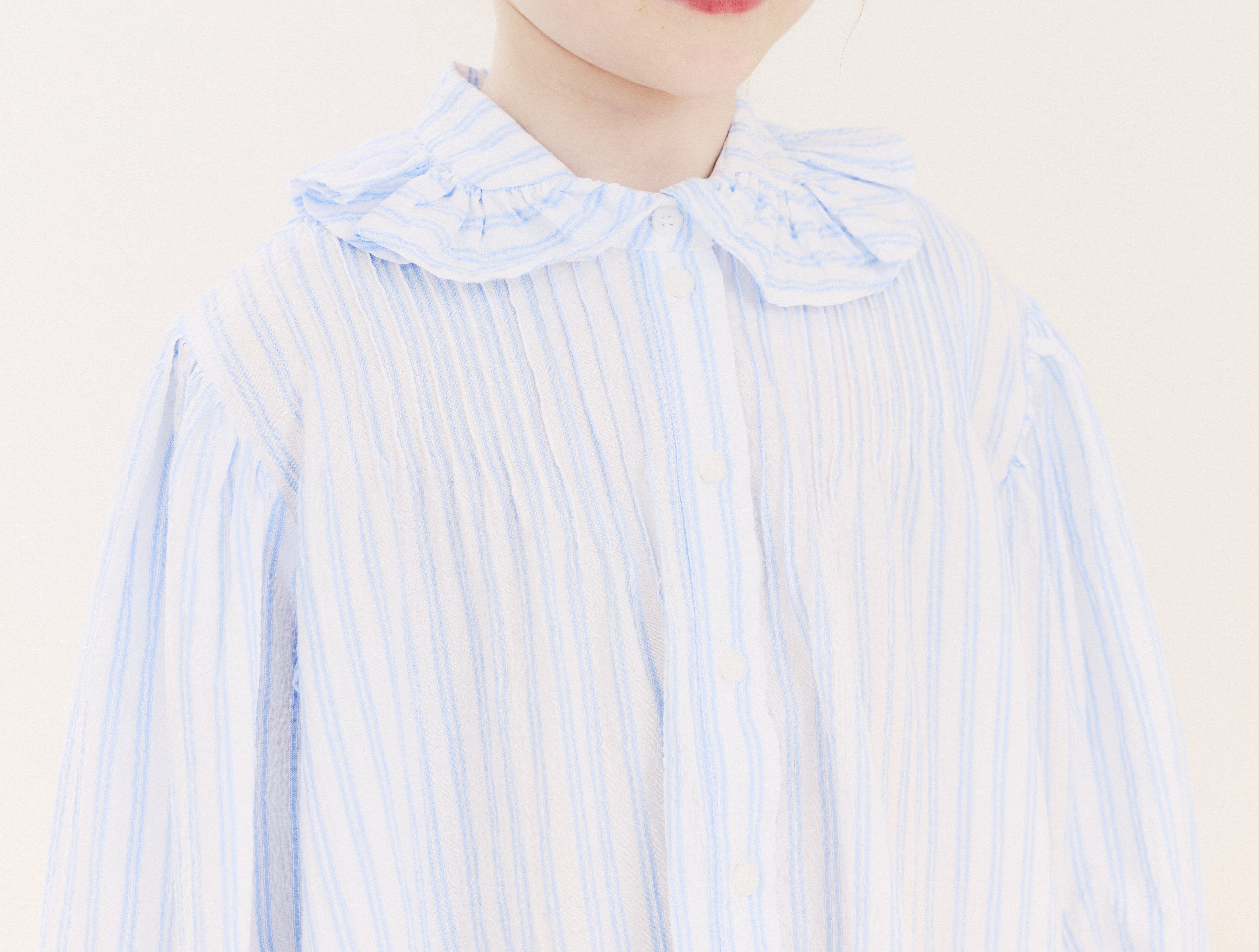 Morley Ruffle collar stripe blue dress Flying Colors Morley Ruffle collar stripe blue dress Flying Colors