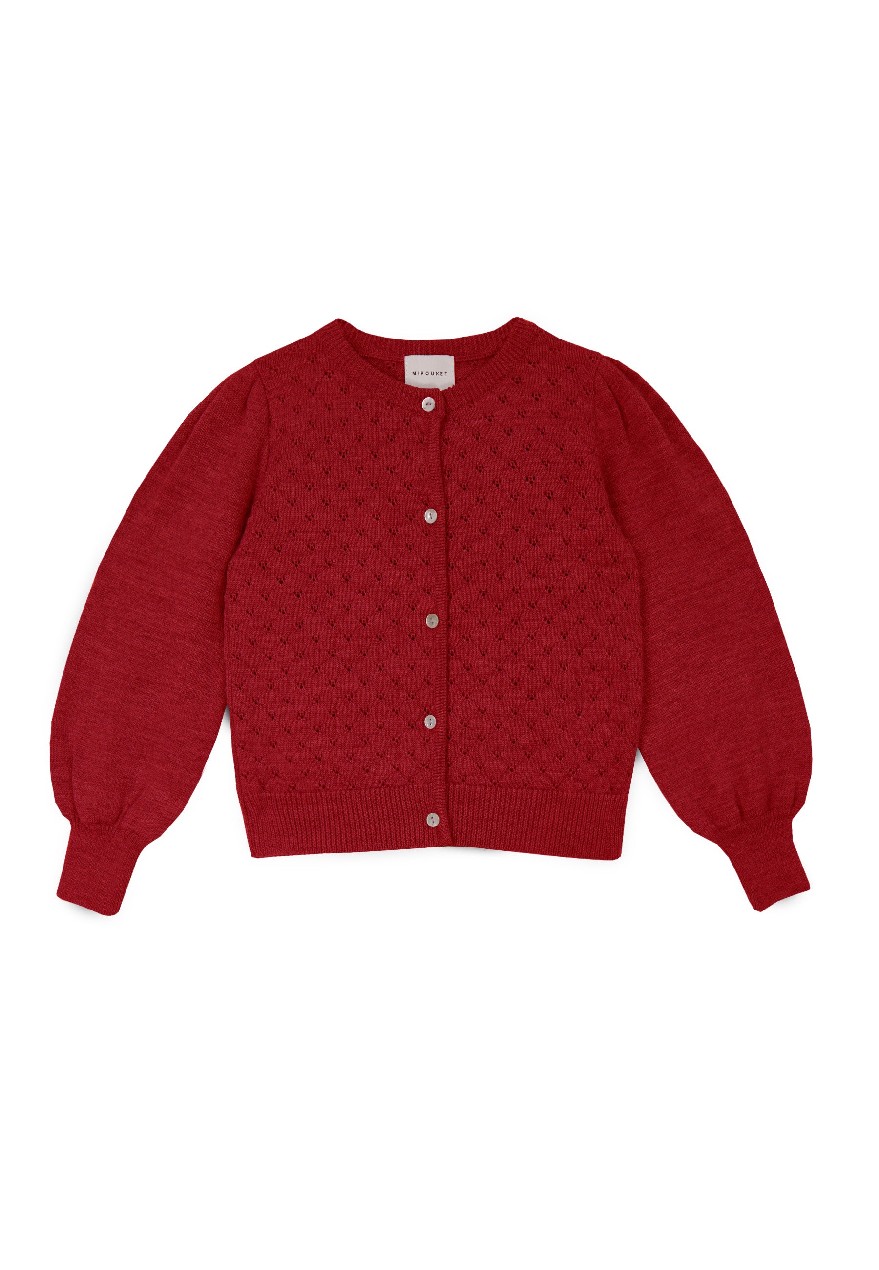 Mipounet Maca red openwork cardigan