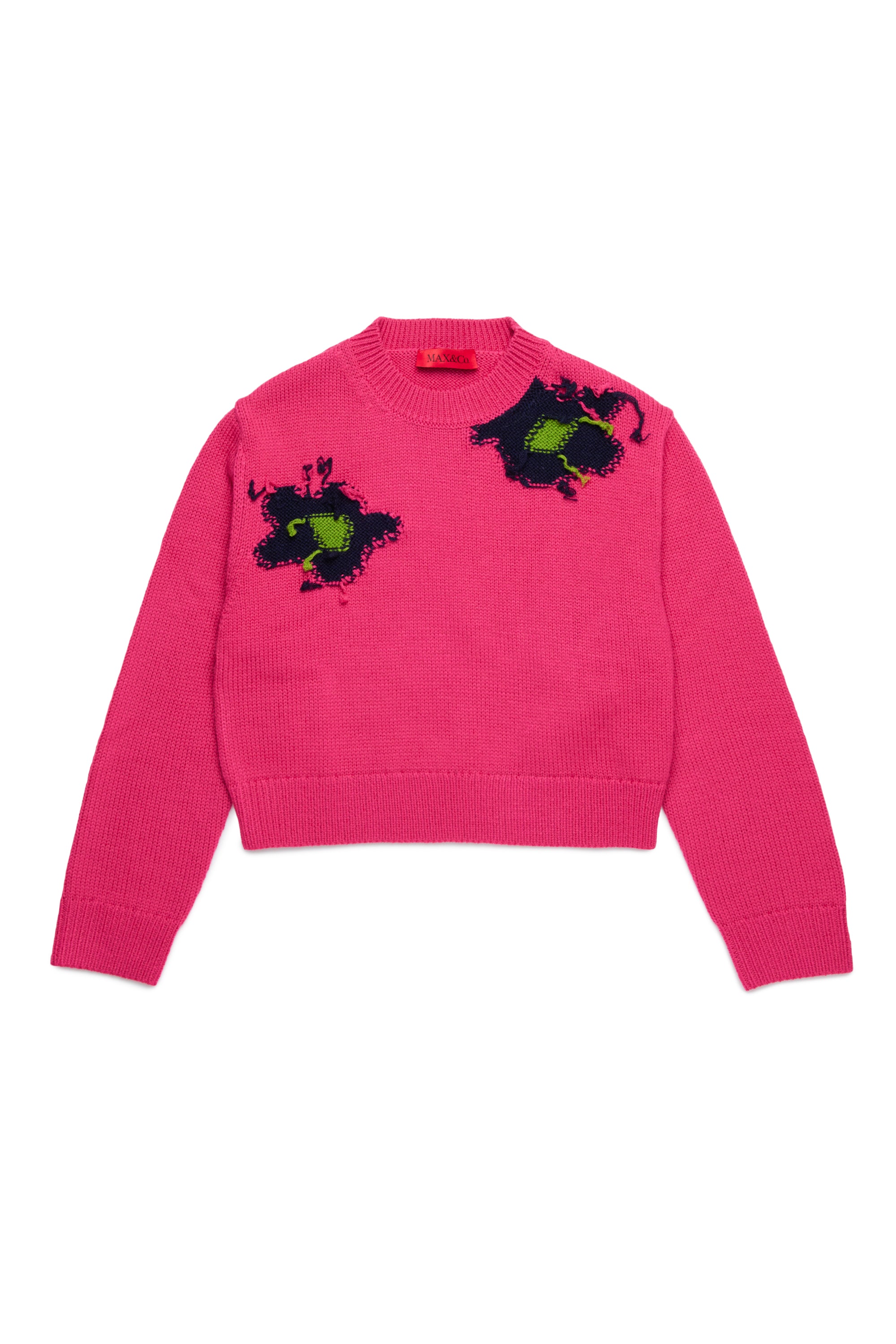 Fuchsia Flower knit sweater by Max & Co– Flying Colors