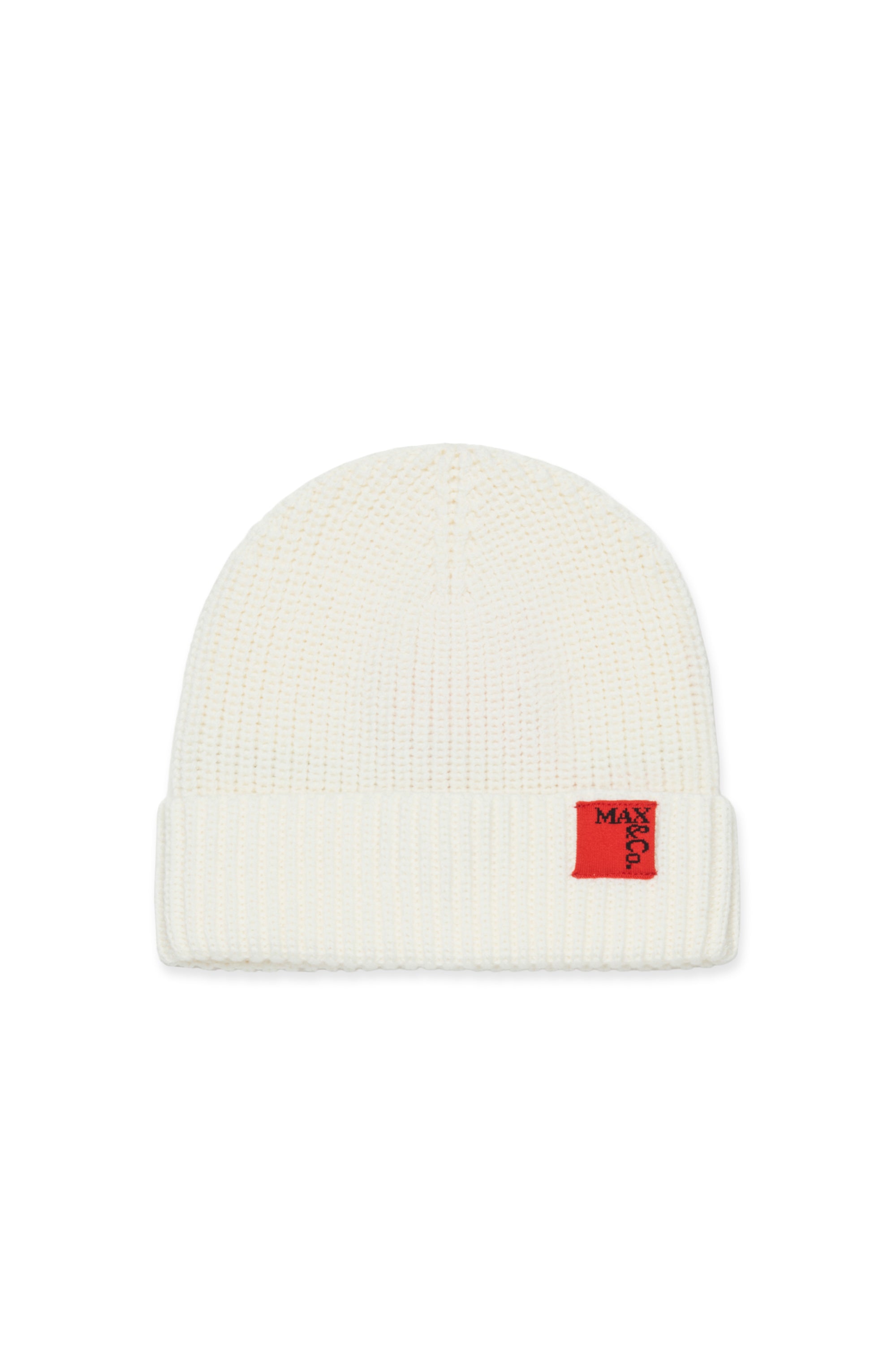 Max & Co Cream ribbed beanie