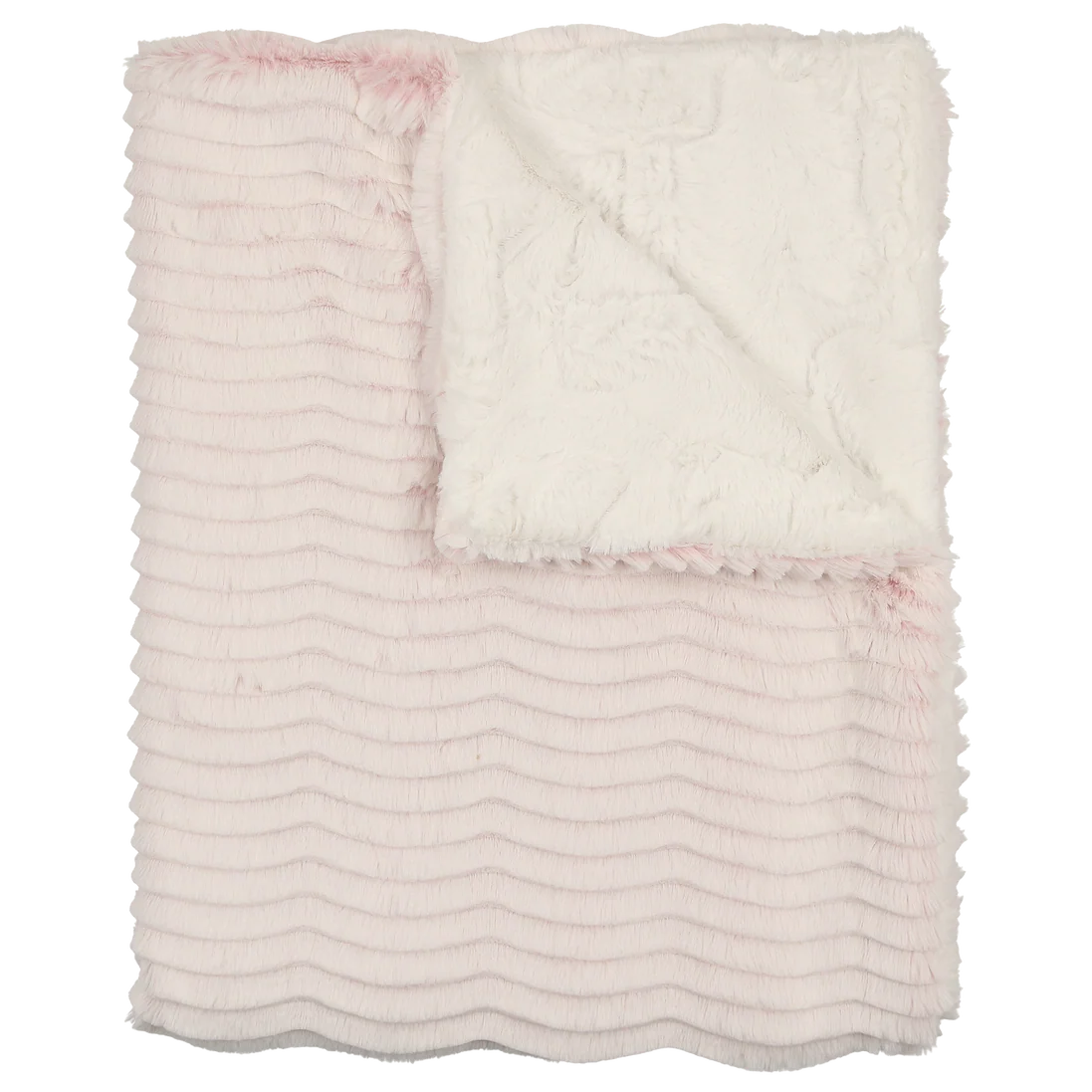 Peluche Mauve Wave & Natural Lux Fur Blanket