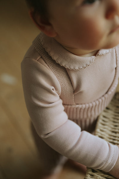 Taupe onesie by Mema Knits