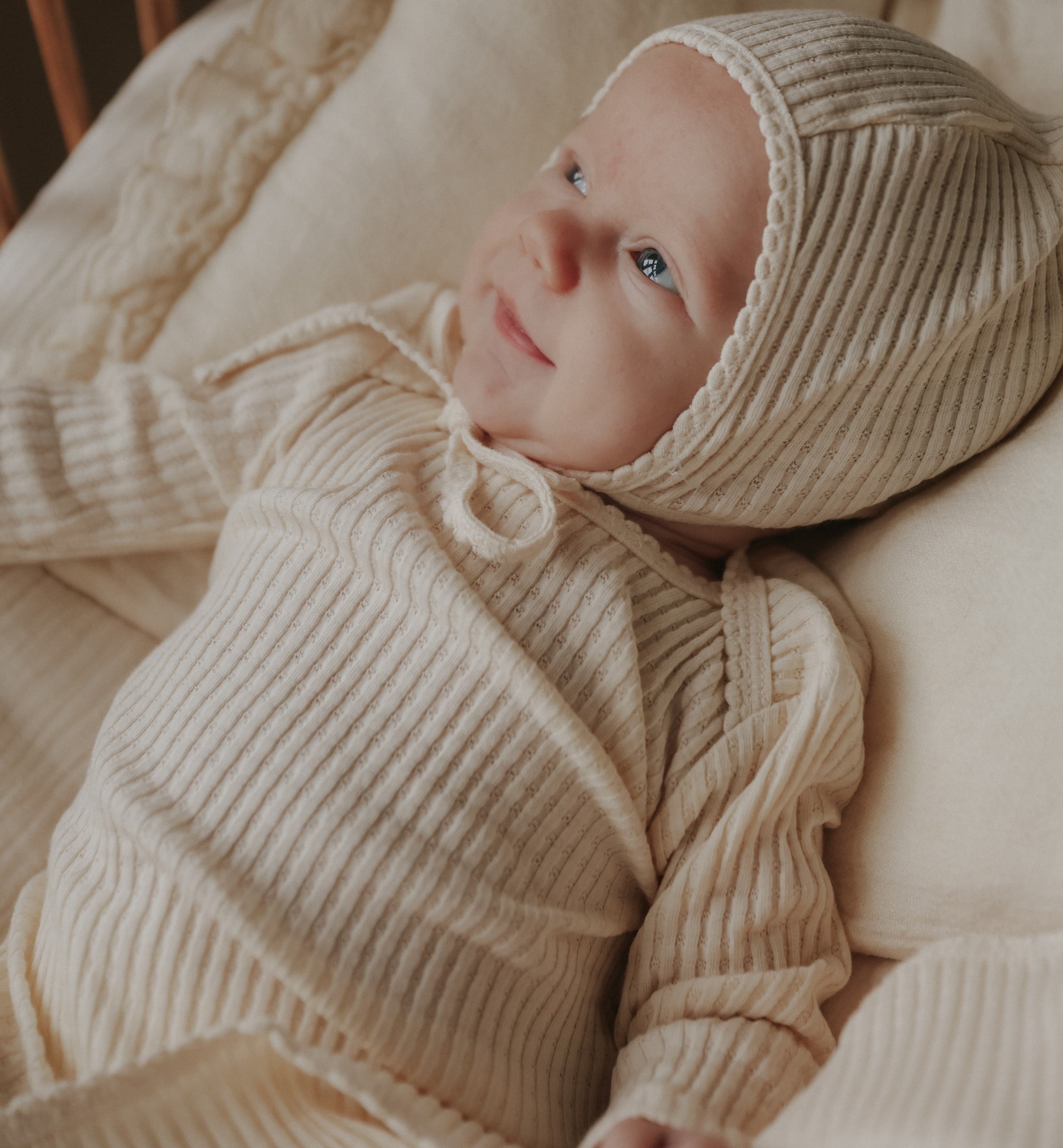 Mema Knits Cream Floral 3 PC Set